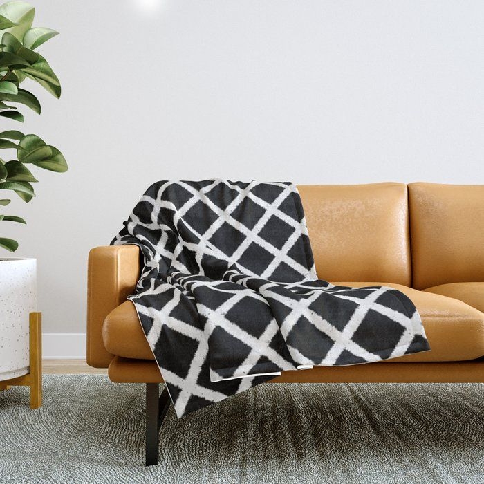 Throw Blanket | Crisscross (black) by Summer Sun Home Art - 51" x 60" Blanket - Society6