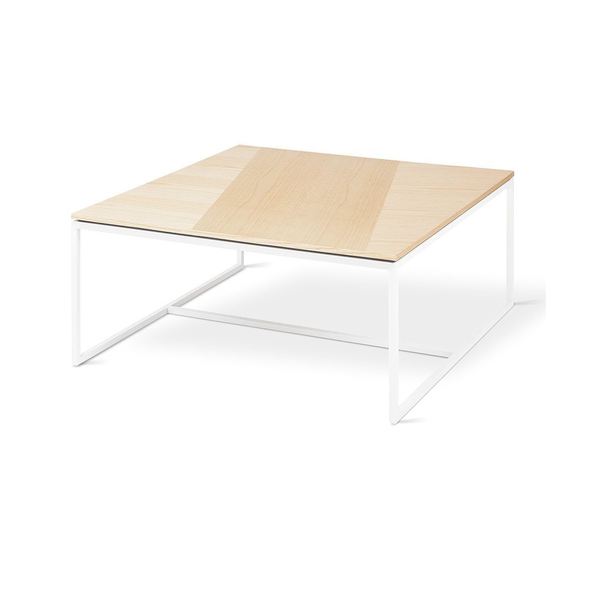 Tobias Square Coffee Table - Blonde Ash & White