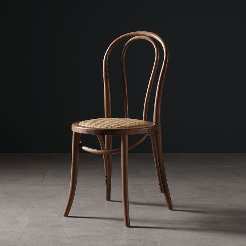 Traditional Wood Dining Armless Chair Open Back Single Dining Side Chair for Home Use - Smoke Gray