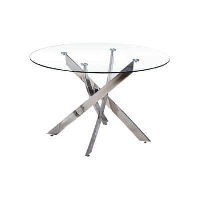 Trinity 47 in. Silver Modern Round Dining Table