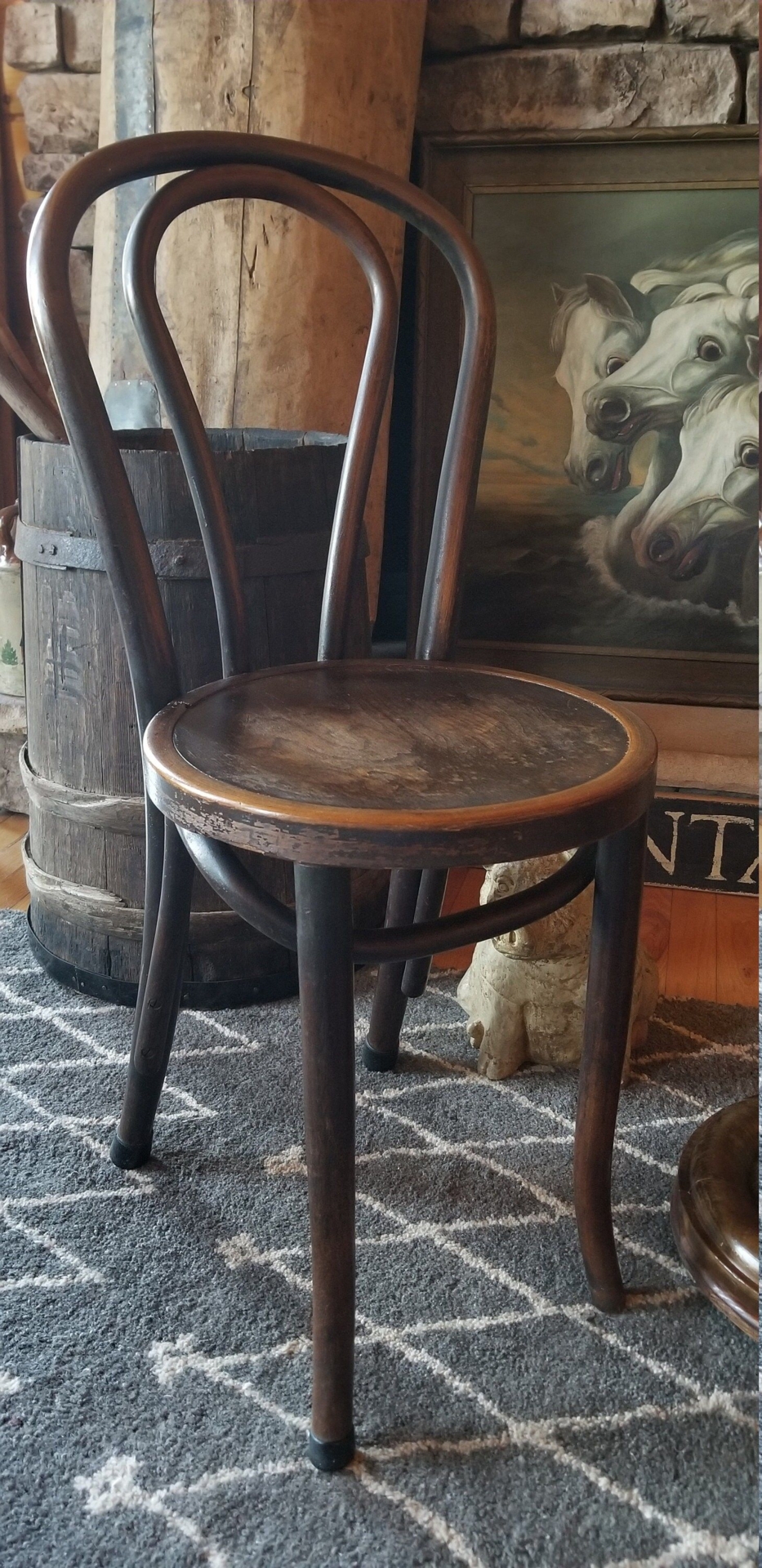 Two Antique Vintage The Great Northern Chairs 1920's Ebonized Bentwood Chairs  Antique  Chairs Bistro Chairs Pub Chairs Vintage Ebony Chair