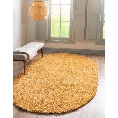 Unique Loom 3' 3 x 5' 3 Davos Shag Sun Yellow Area Rug