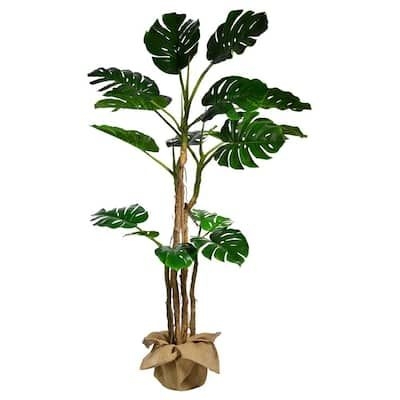 VINTAGE HOME 72 in. Tall Monstera Artificial Faux Decor with Burlap Kit