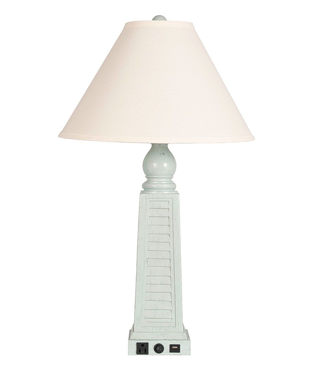 Washed Blue Finial Table Lamp