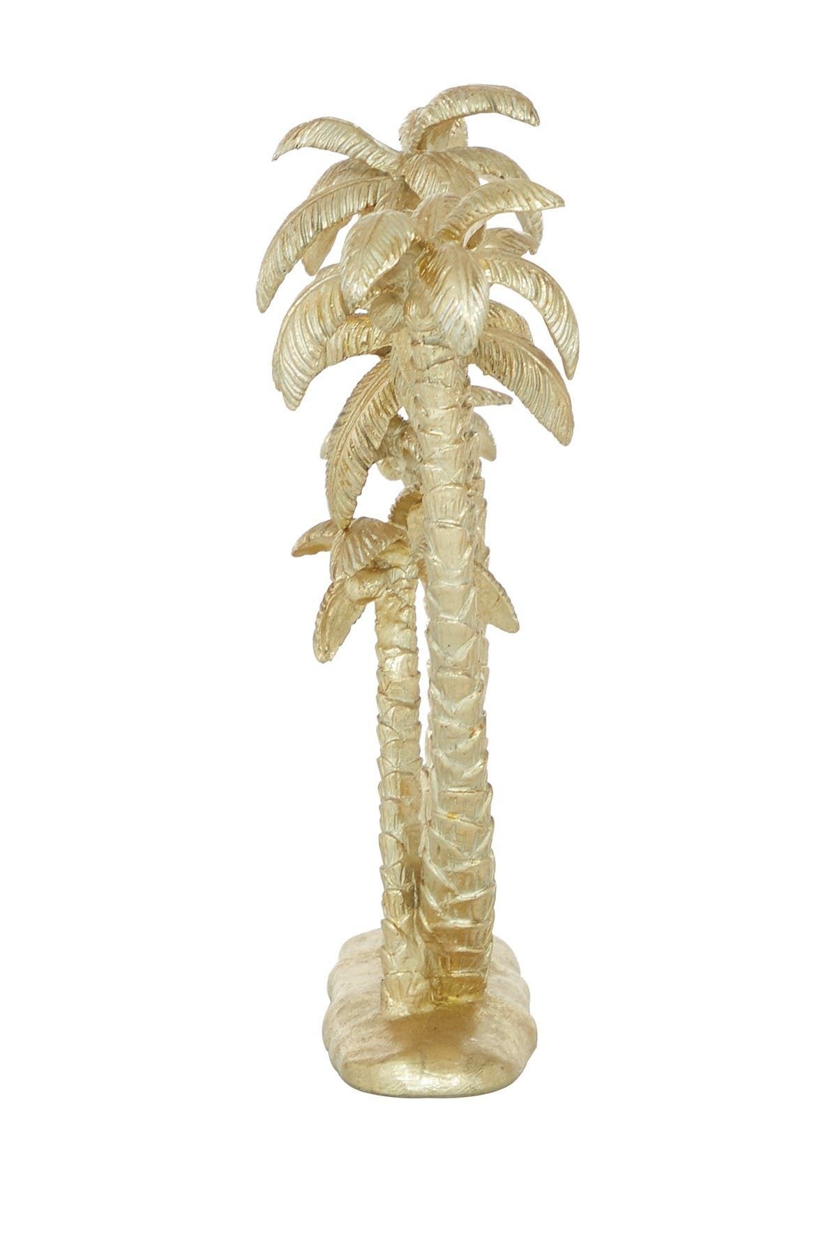 WILLOW ROW Gold Polyresin Coastal Palm Tree Sculpture, 16" x 15" x 5" at Nordstrom Rack