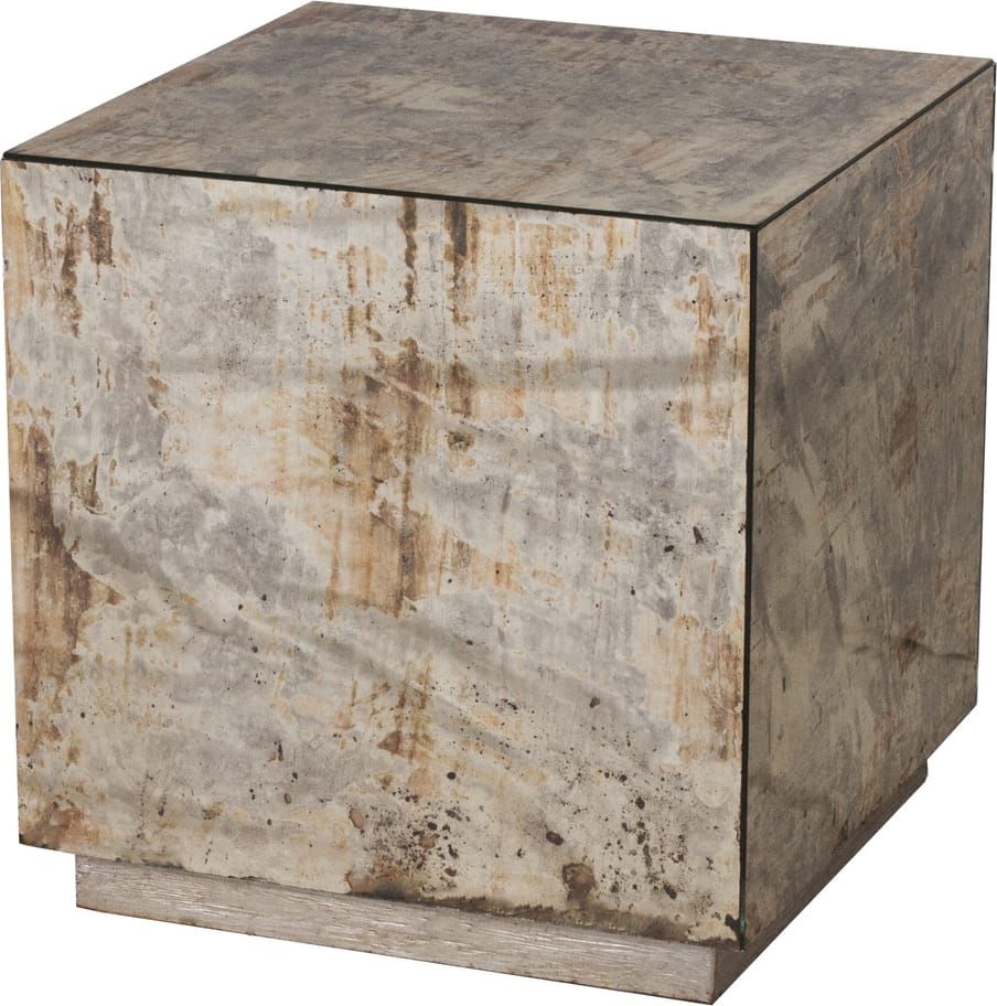 Worlds Away Cubo Cocktail Cube - Finish: Silver Leaf