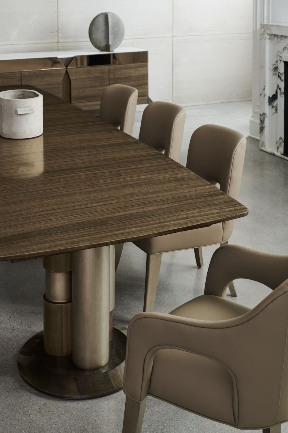 Extendable Nickel Plated Wooden Dining Table | Caracole La Moda