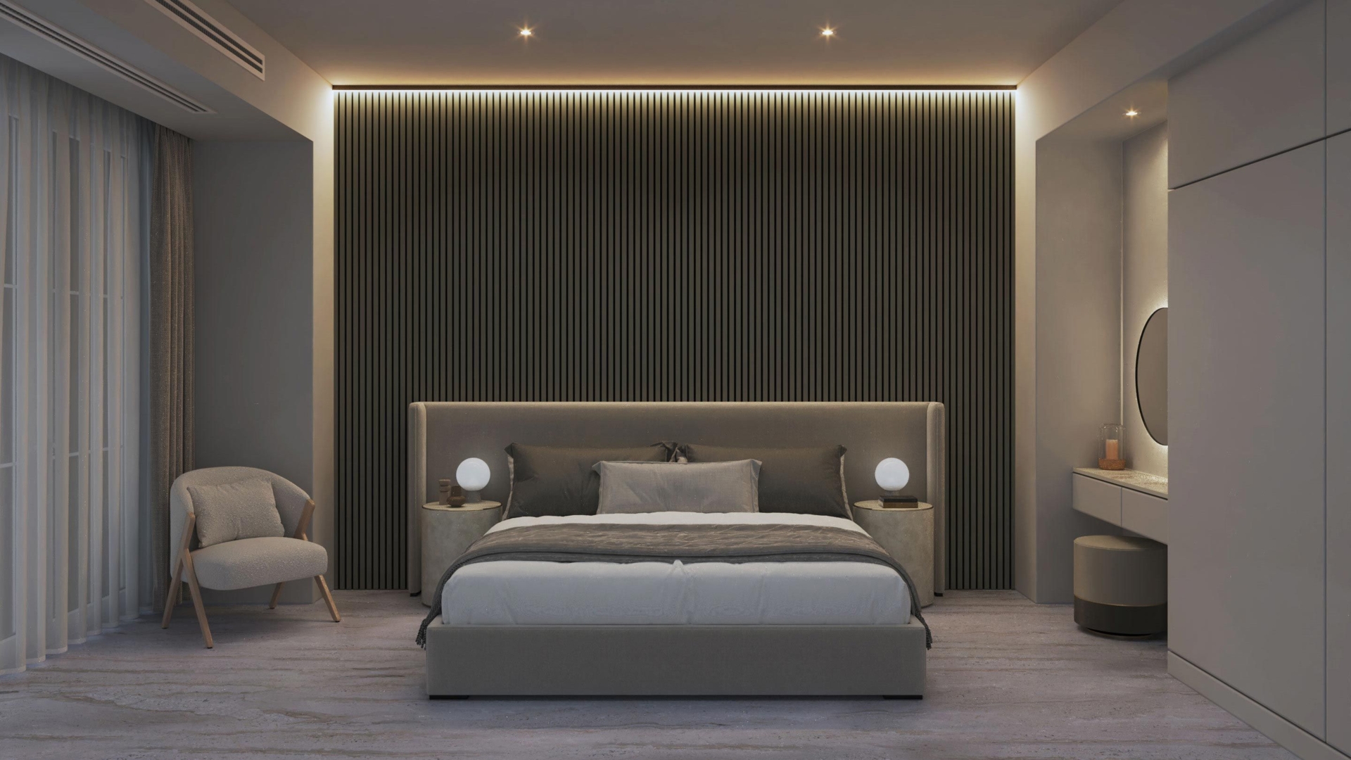 InsuSlat Wall Panel - Mid Grey - 300cm x 60cm - 1 Pack
