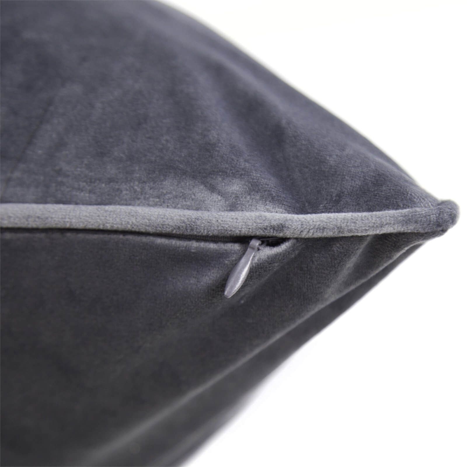 Large Plain Velvet Cushion - Dark Grey - 58x58cm