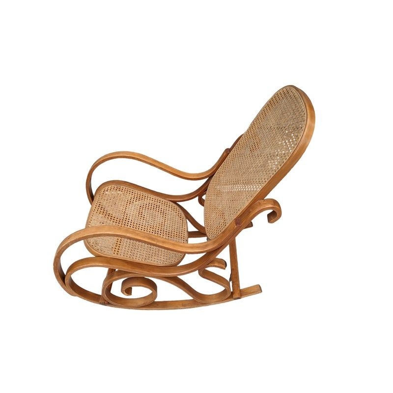 1950s Mid-Century Caned Rocking Chair