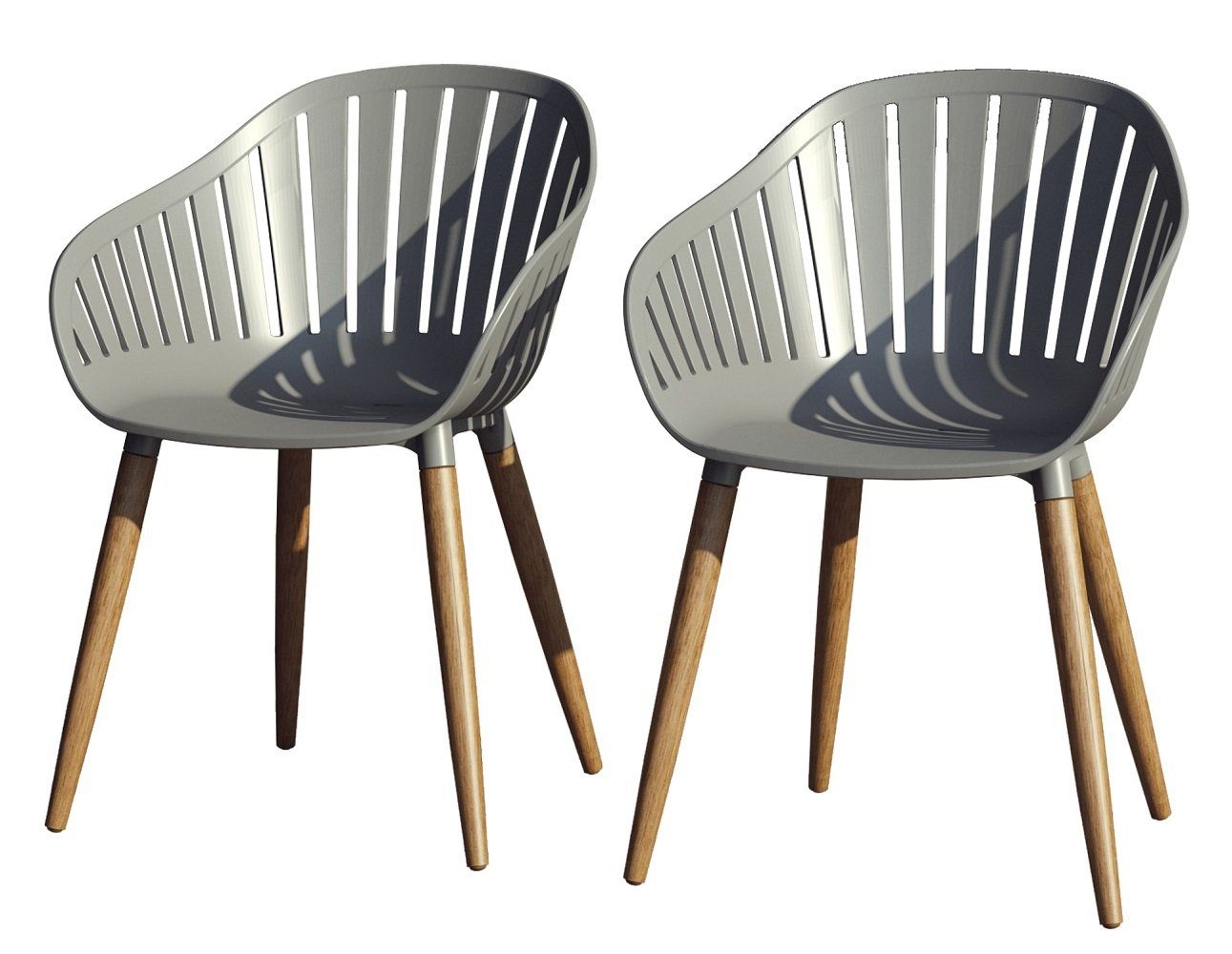 2 Piece Patio Armchair Set - Gray/Brown