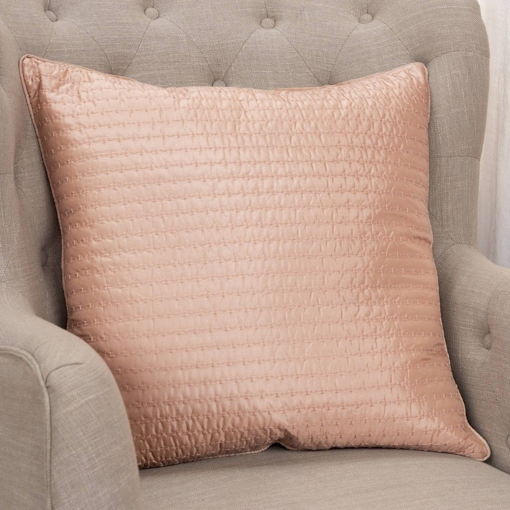 22"x22" Solid Polyester Filled Pillow Blush - Rizzy Home