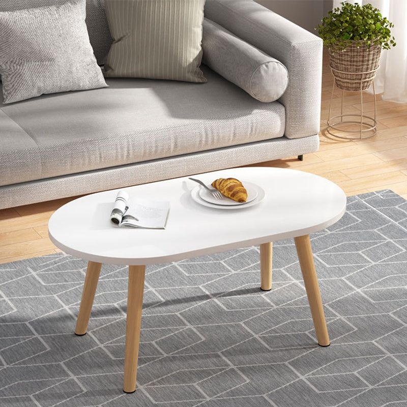 4 Legs Base Design Wood-based Finish Material Round/square Coffee Table - 12H x 31.5L x 18W / White / Shelves Not Included