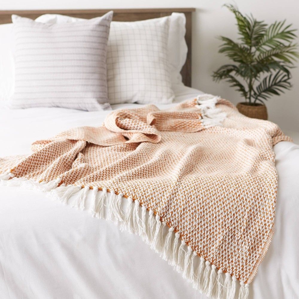 50"x60" Woven Throw Blanket Pumpkin Spice - Design Imports