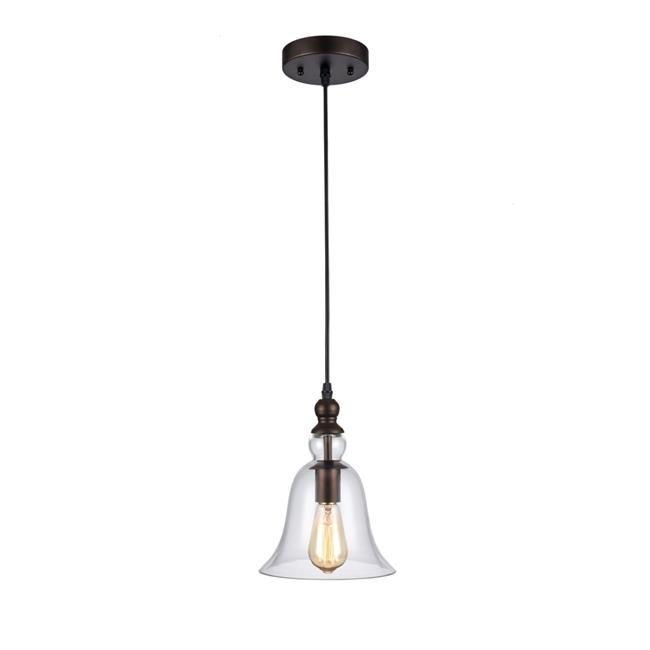 8 in. Shade Lighting Ironclad Industrial-Style 1 Light Ceiling Mini Pendant - Oil Rubbed Bronze