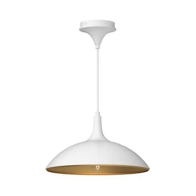 Abel 60-Watt 1-Light  White Pendant Light