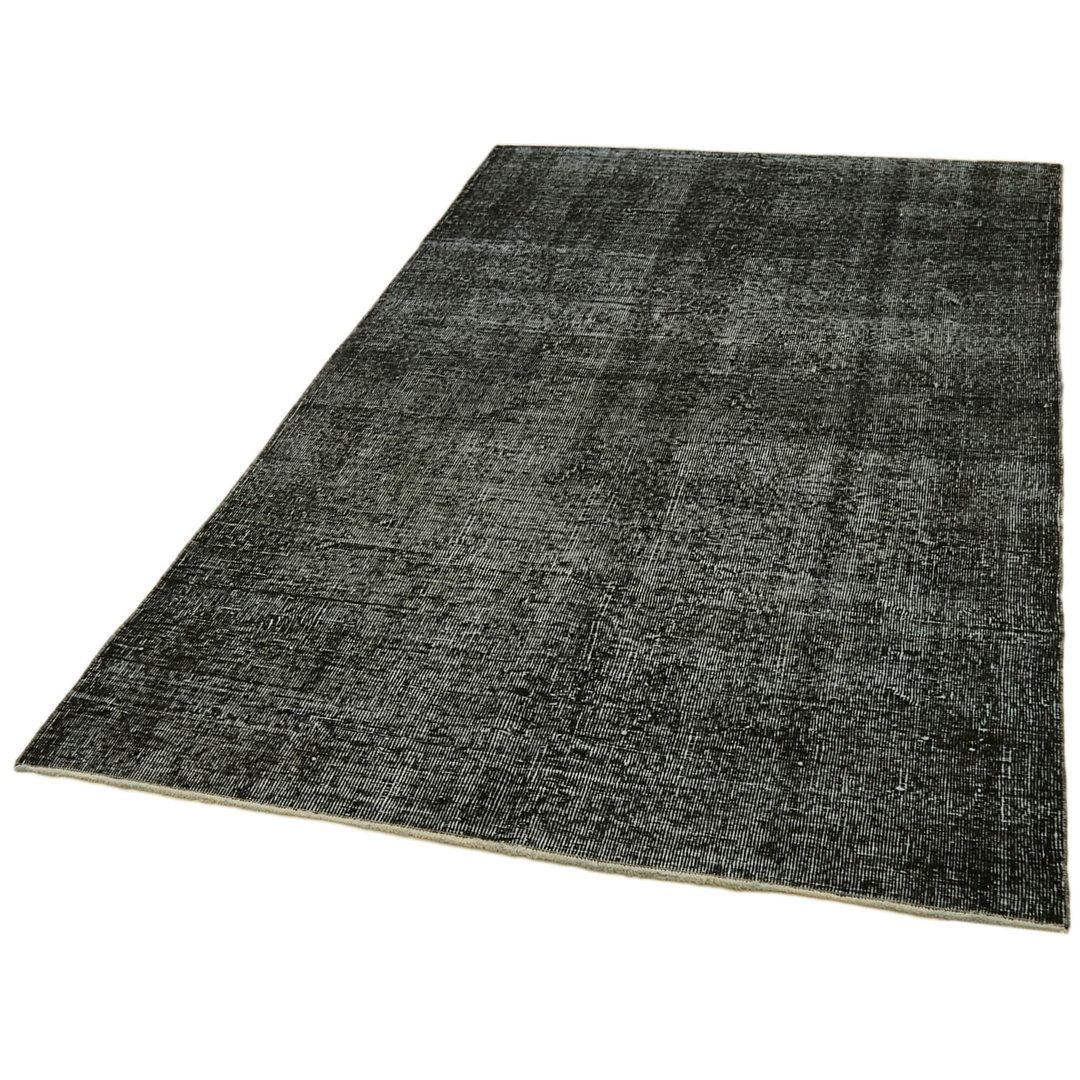 Altermease Vintage Hand Woven Hand Knotted 144 X 258 Black Indoor / Outdoor Area Rug