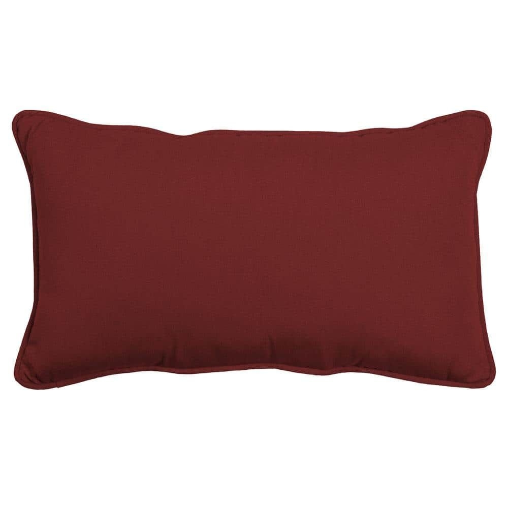 ARDEN SELECTIONS Oasis 24 in. Indoor/Outdoor Lumbar Pillow in Classic Red