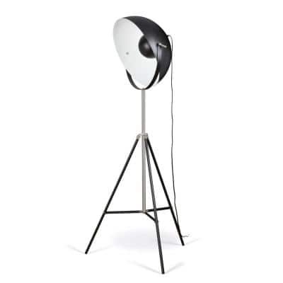 ARTIVA 72 in. Jumbo Studio/Tripod Black Brushed Steel Floor Lamp