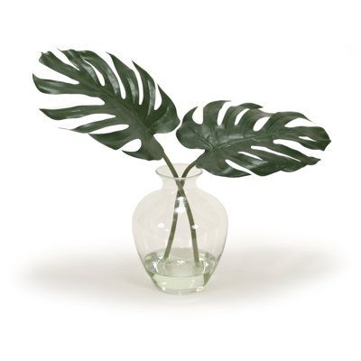Bay Isle Home 10" Artificial Philodendron Plant in Pot Glass/Plastic, Size 17.0 H x 21.0 W x 10.0 D in | Wayfair | Home Decor