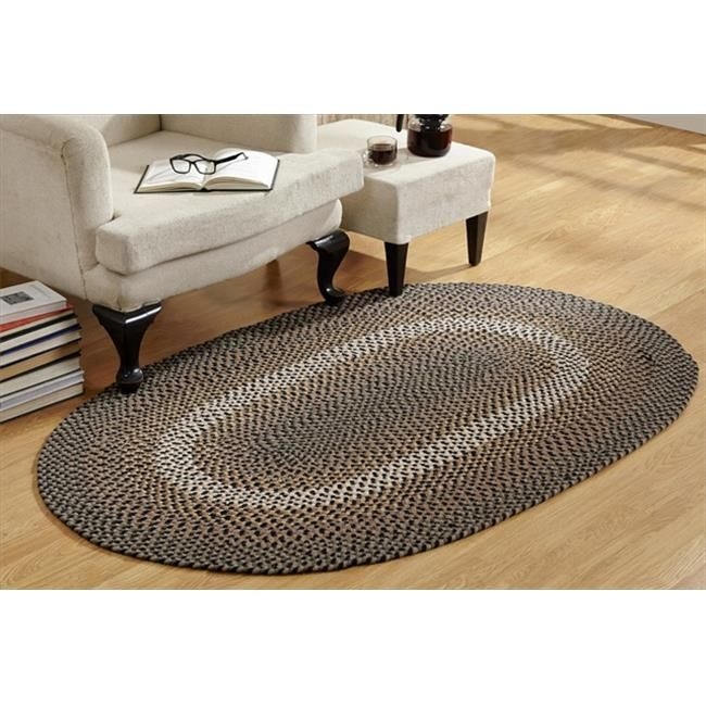 Better Trends BRWB29BL Wool Bridge Braided Rug, Black - 2 in.