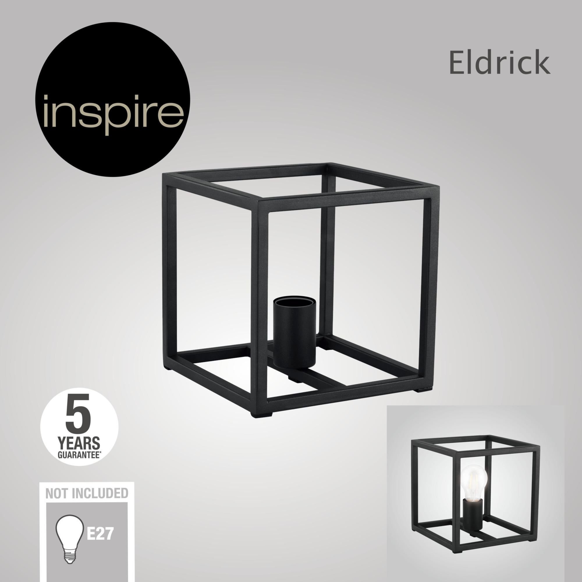 Candeeiro de mesa ELDRICK E27 PRETO MATE