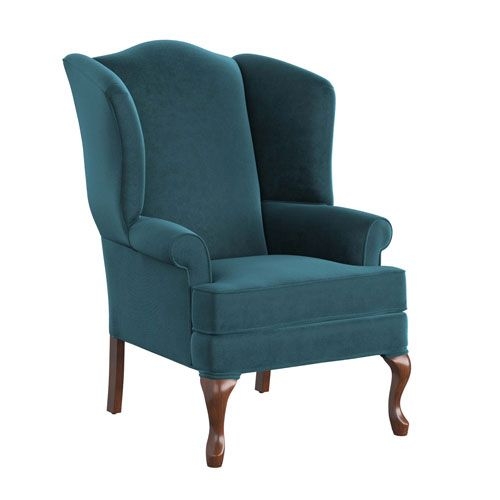 Comfort Pointe 7000-12 Elizabeth Ocean Wingback Chair in Cherry Finish Red Premium Shipping Options, Transitional | Bellacor
