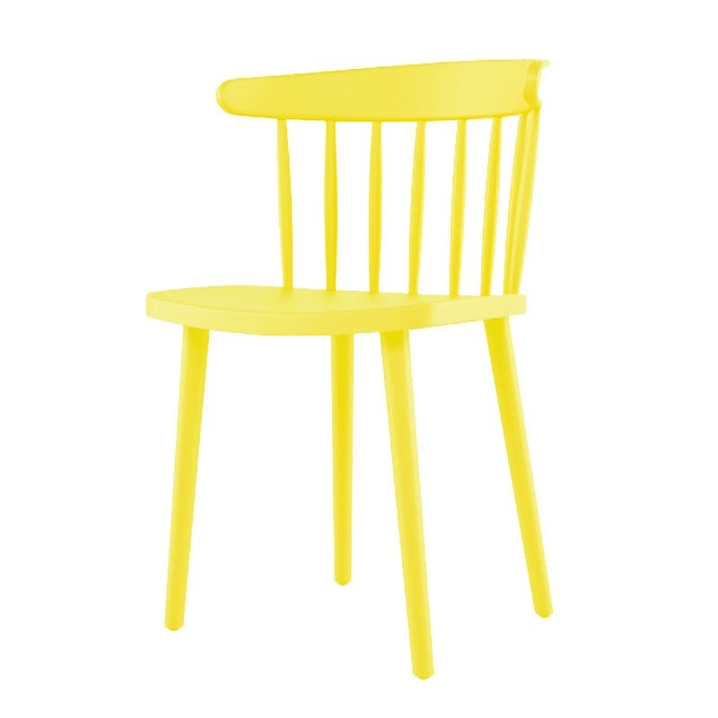 Contemporary Plastic Armless Chair Windsor Back Side Chair for Home Use - Yellow / 1 Piece
