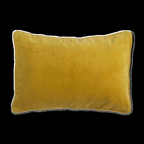 Coussin en velours 50x33cm couleur ocre