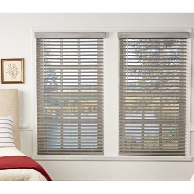 Dezario Room Darkening Venetian Blinds Faux Wood in Gray, Size 2.0 D in | Wayfair