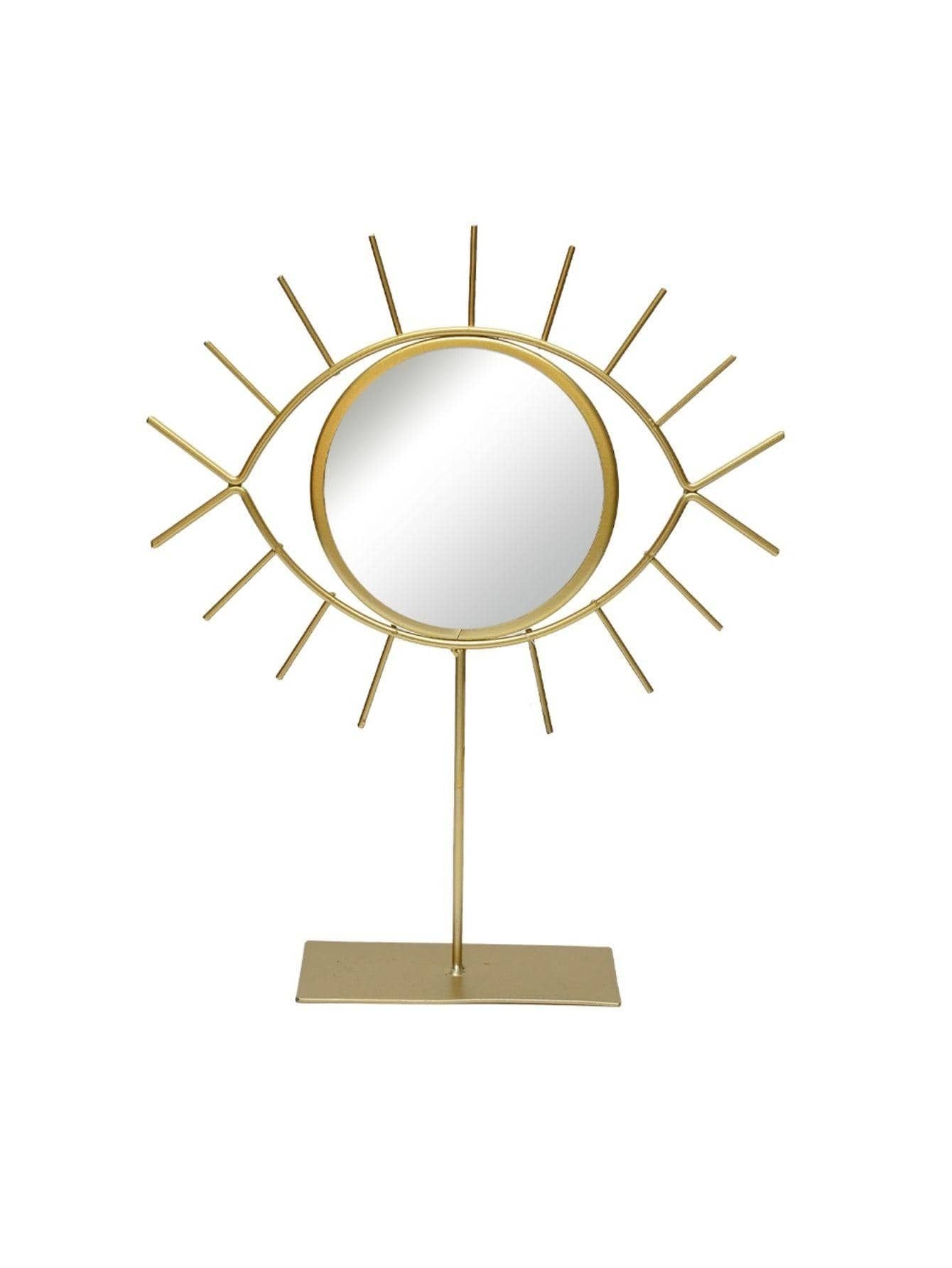 Espelho Mesa Olho Grego Decoracao Metalico 24,5cm x 30,5cm