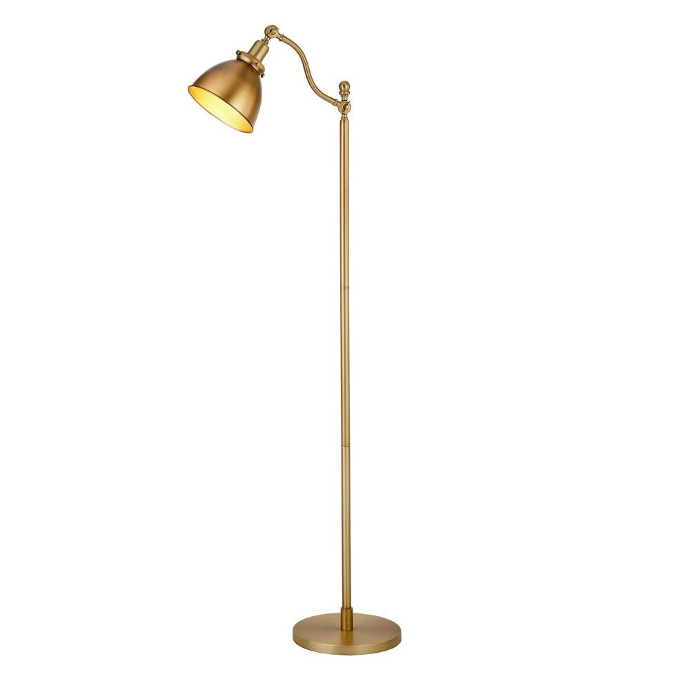 Hampton & Thyme 65" Tall Floor Lamp with Cone Metal Shade Brass