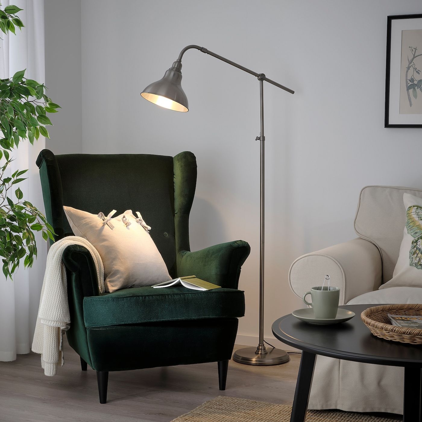 IKEA - ANKARSPEL Floor/reading lamp, pewter effect