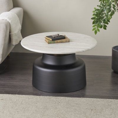 Ivy Bronx Izabellah Coffee Table black/Brown/White 16.88 x 28.5 x 28.5 in | Wayfair Canada