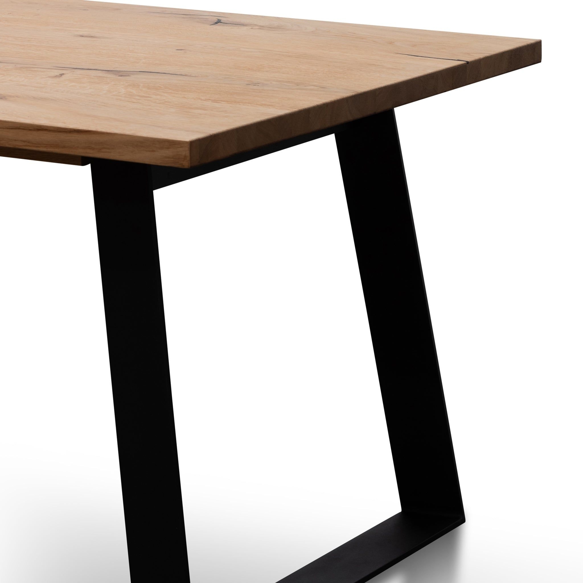 JENS Dining table - 2.2m Rustic Oak and Metal Legs