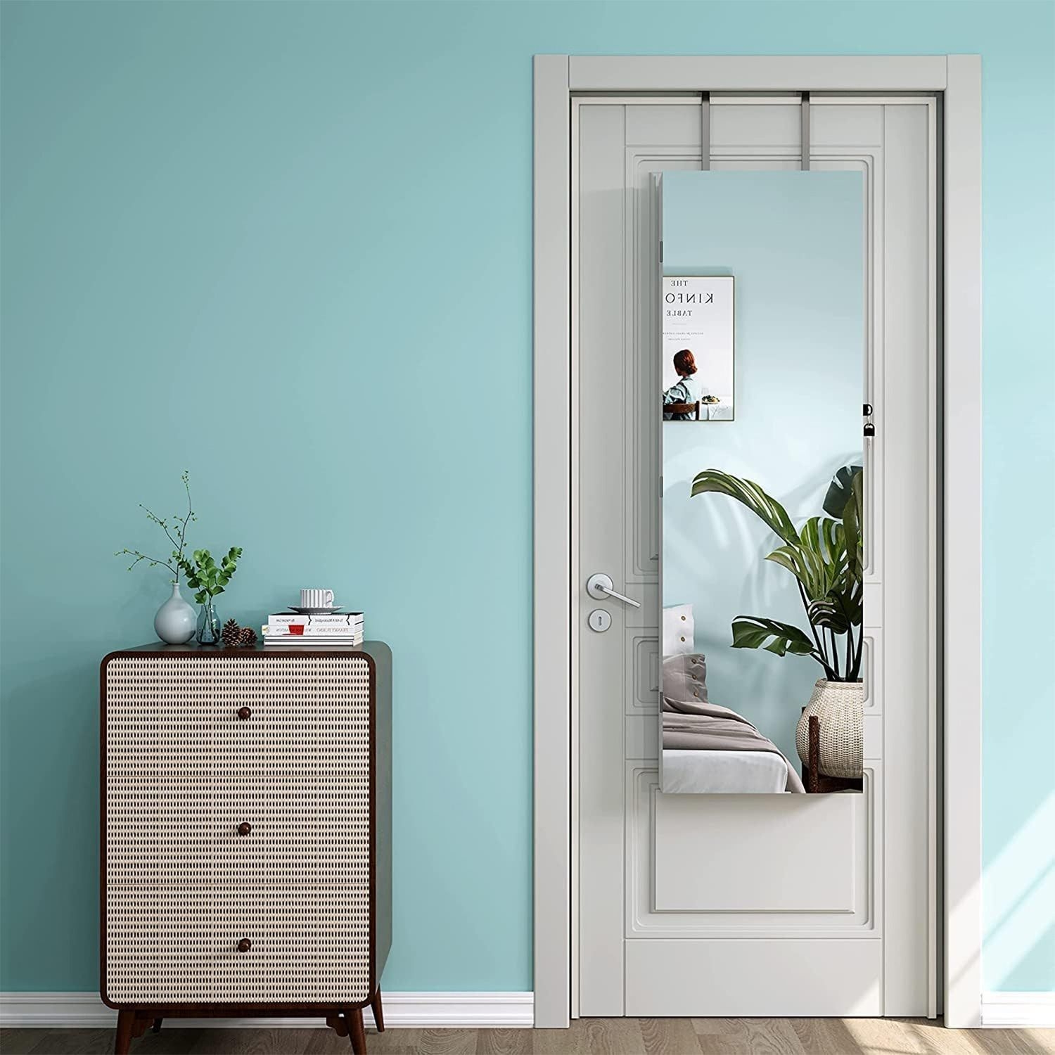 Jewelry Cabinet Organiser Wall Mount Door Hanging - White