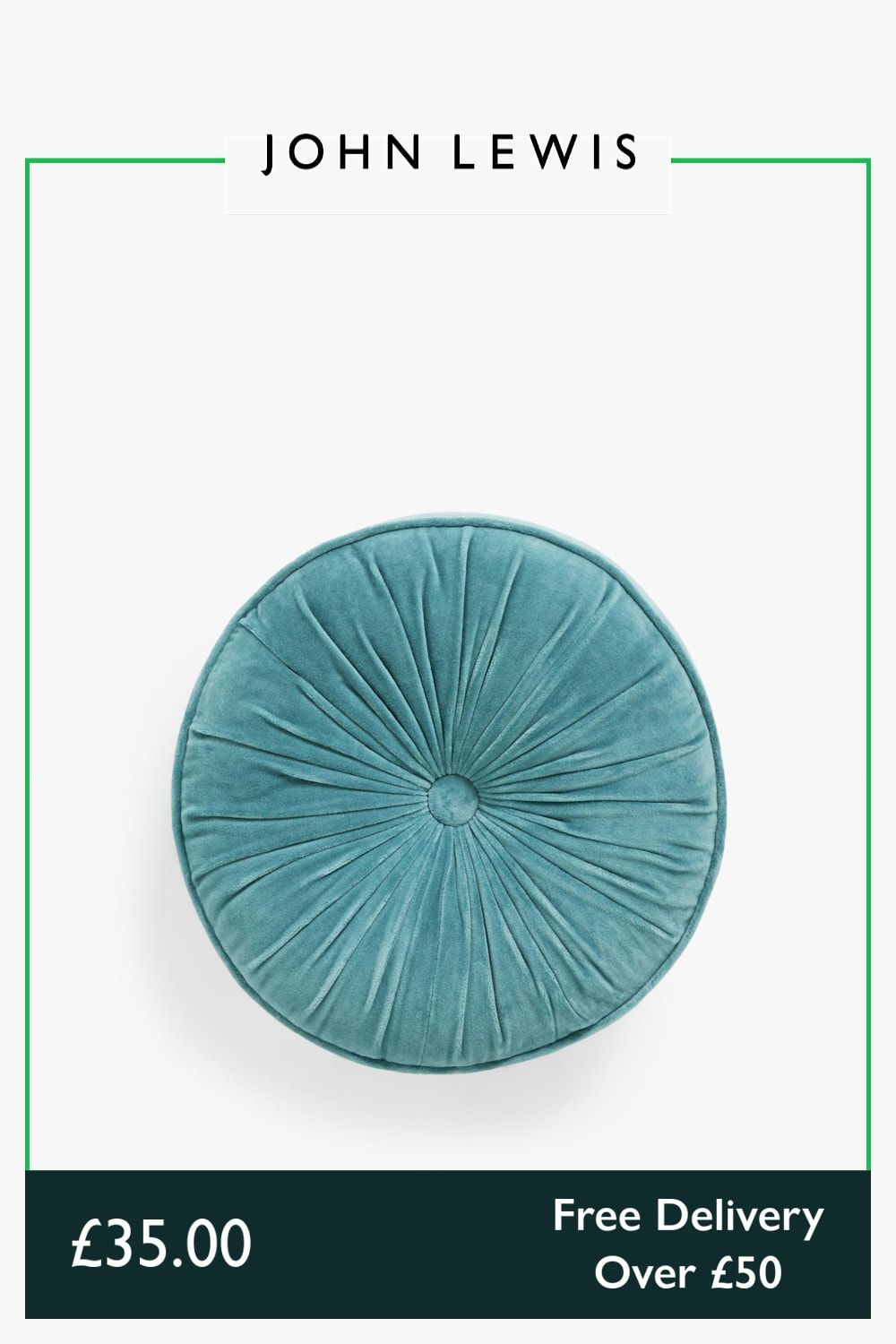 John Lewis Cotton Velvet Round Cushion