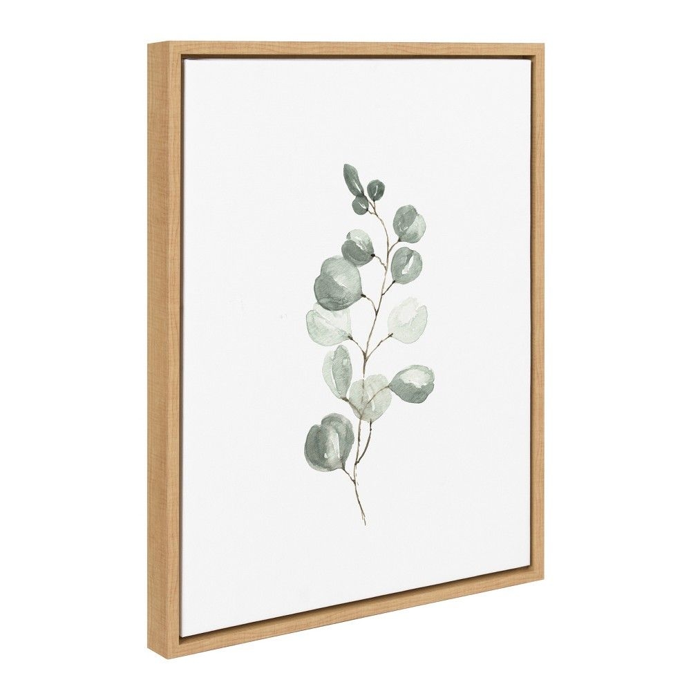 Kate & Laurel All Things Decor Set of 4 Sylvie Eucalyptus and Modern Sage Green Botanical Sketch Print 1 and 3 Framed Canvases by Various Artsists