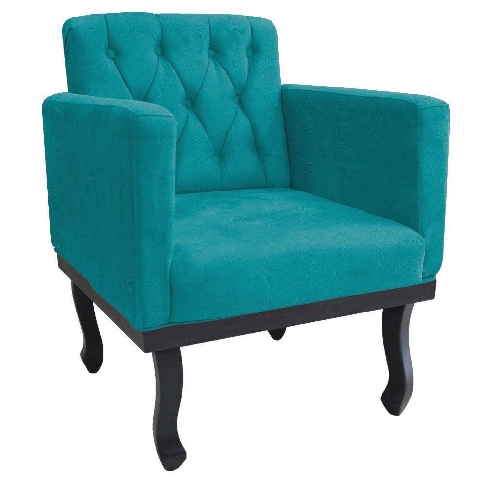 Kit 2 Poltronas Classic Ps Lus Xv Suede Turquesa Adj Decor