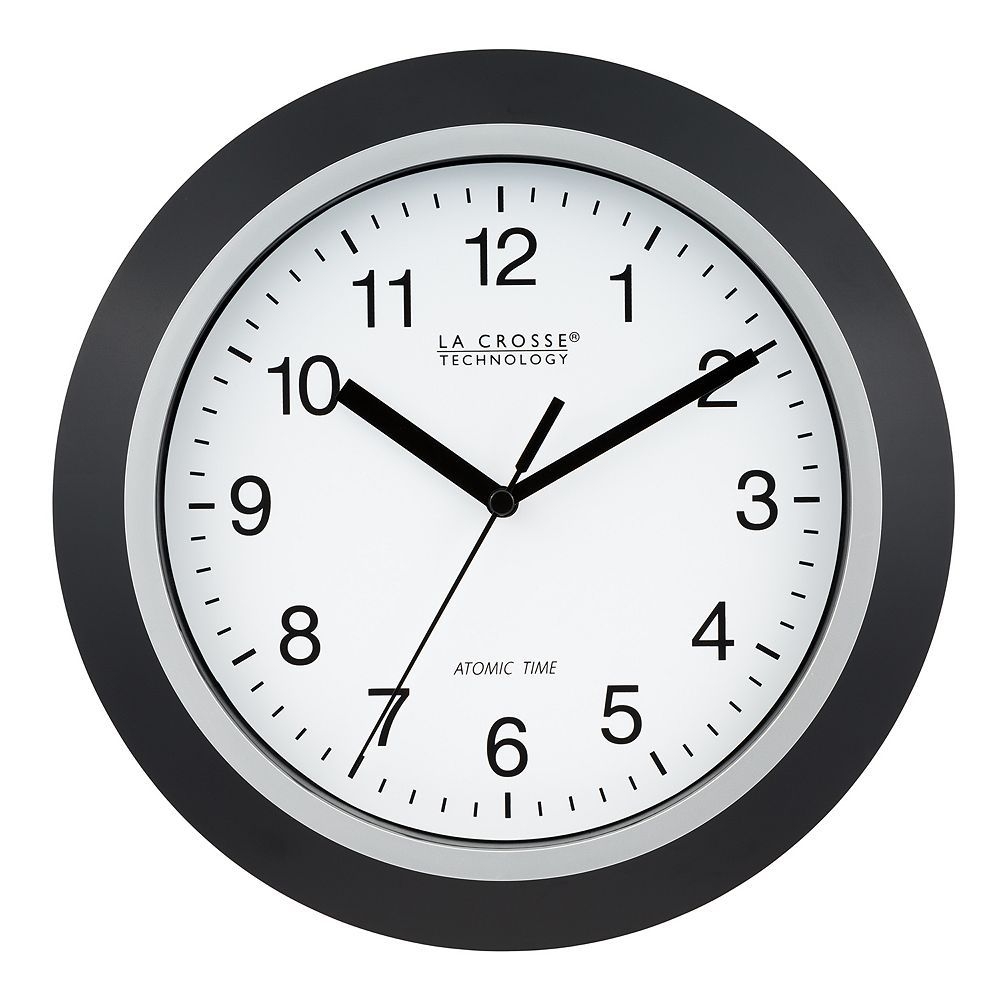 La Crosse Technology Atomic Analog Wall Clock, Black