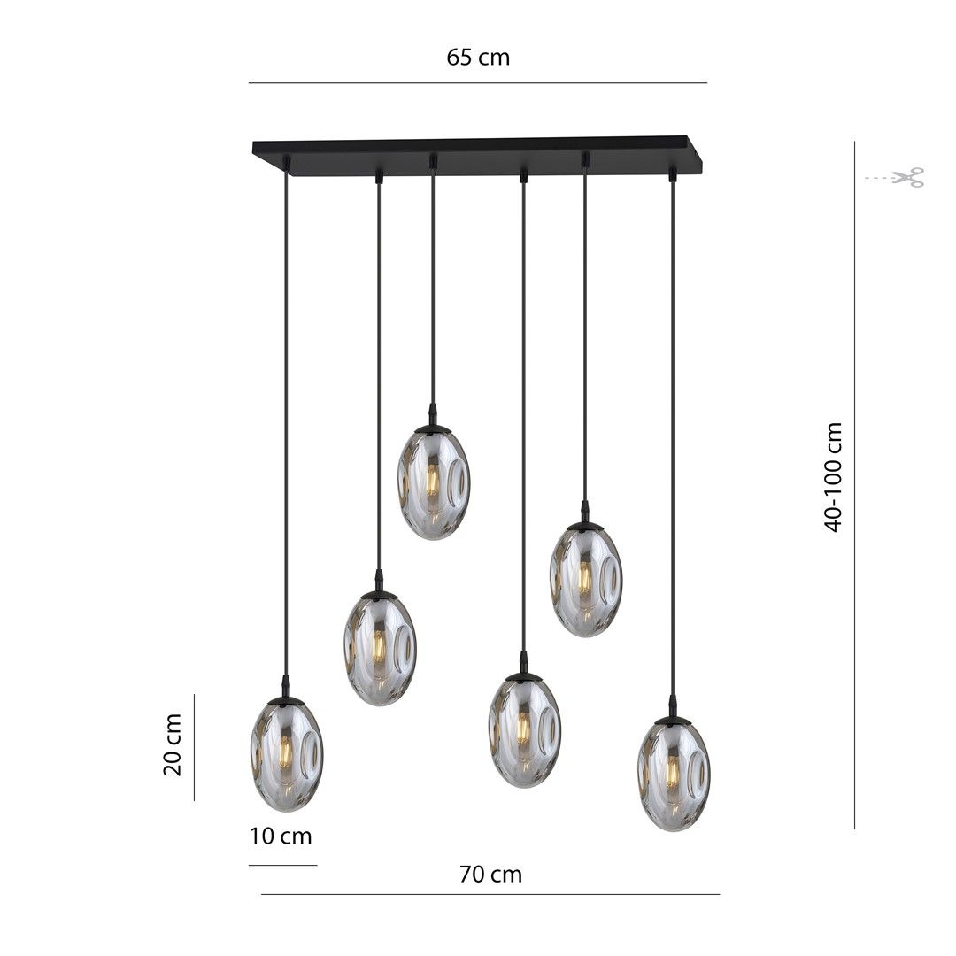 Lampa sufitowa ASTRAL 6 BL GRAFIT