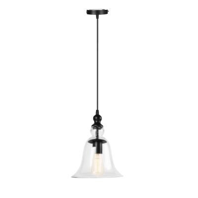 LamQee 1-light Black Mini Pendant Hanging Light with Clear Glass Shade for Kitchen Island