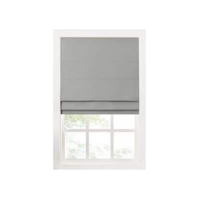 Lane Grey Cordless Room Darkening Polyester Roman Shade - 33 in. W x 64 in. L