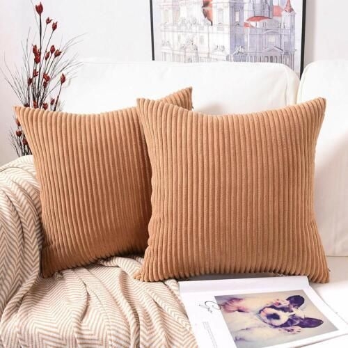 Large Thick Corduroy Cushions / Cushion Covers 24" Brown