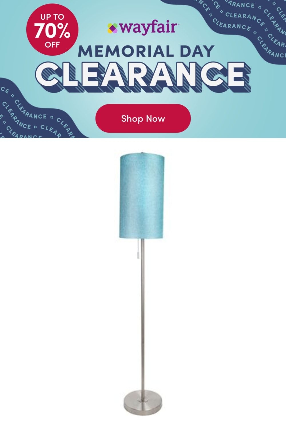 Latitude Run Darmon 62" Floor Lamp Base, Metal in Brushed Nickel W/ Turquoise, Size 62"H X 10"W X 10"D in Brushed Nickel With Turquoise | Wayfair