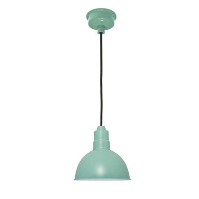 Latitude Run Ludwicka 1 - Light Single Dome LED Pendant Metal in Green/White, Size 12.13 H x 14.0 W x 14.0 D in | Wayfair