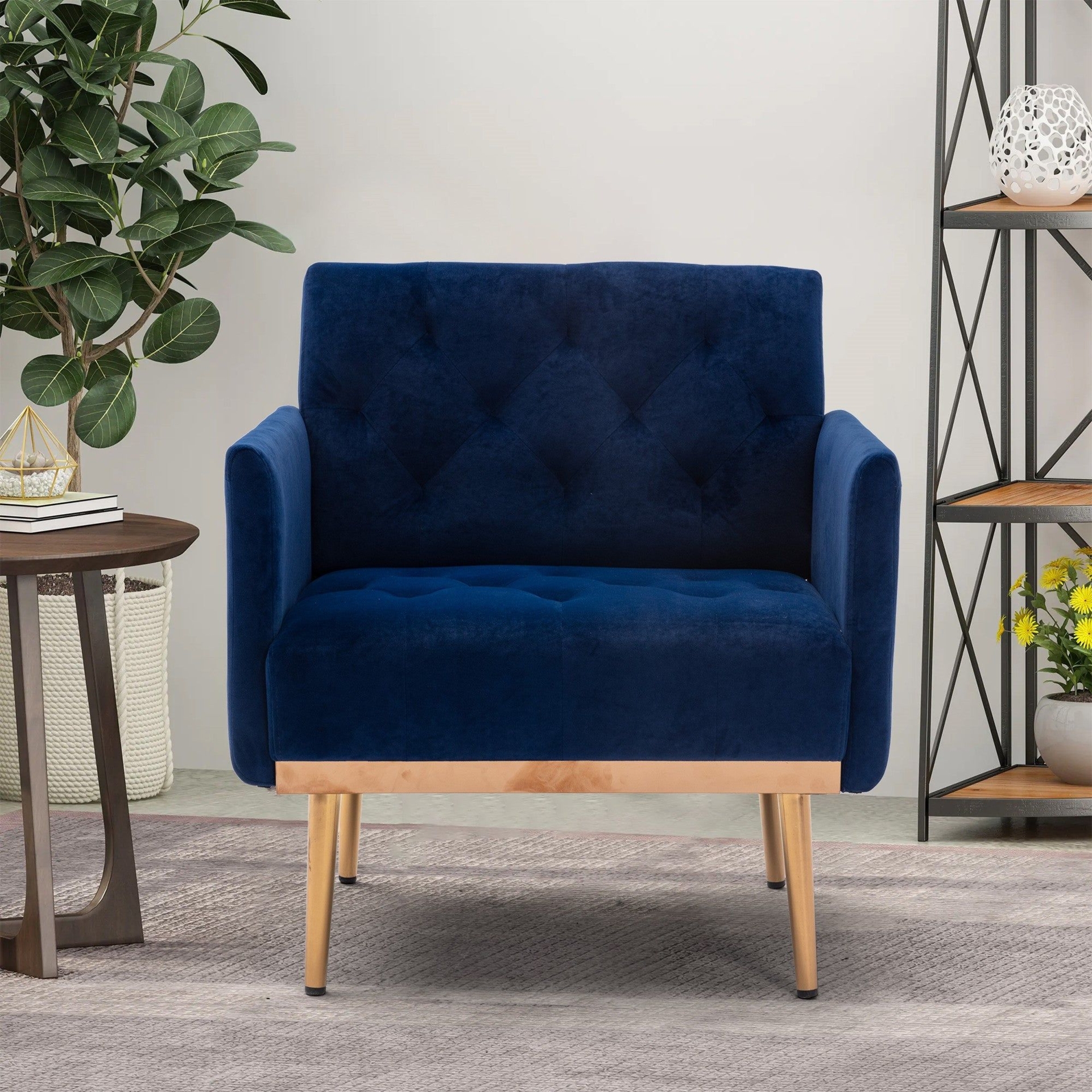 Leisure Single Sofa with Rose Golden feet