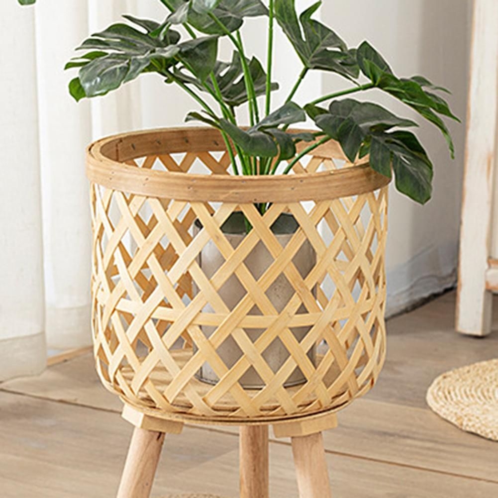 Lightweight Woven Plant Stand Display and Flower Pot - Medium (24.5cm x 43.5cm approx)