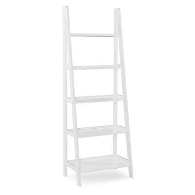 Linon Benson 72 in. Tall Acadia White Wood Ladder Bookshelf
