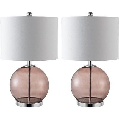 Lonni Table Lamp - Smoked Grey Glass - Safavieh